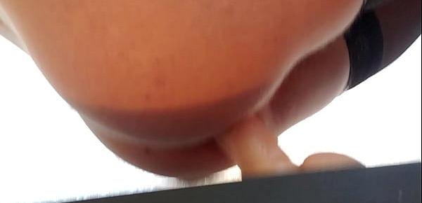 Horny CD sissy toying her big ass with a nice 8 inches dildo